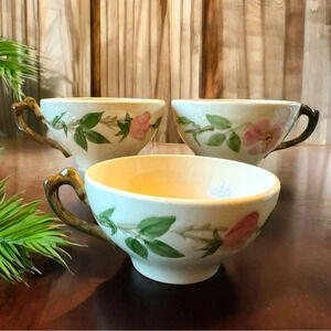 VINTAGE Franciscan Desert Rose Teacups - Set of 3